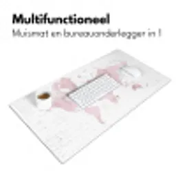 Wereldkaart - Roze - Marmer Muismat XXL klein -sfeer4