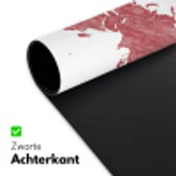 Wereldkaart - Rood - Quote Muismat XXL klein -sfeer2