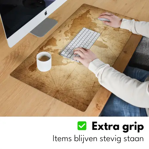 Wereldkaart - Vintage - Papyrus Muismat XXL klein -sfeer3