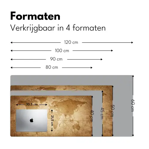 Wereldkaart - Vintage - Papyrus Muismat XXL klein -sfeer5