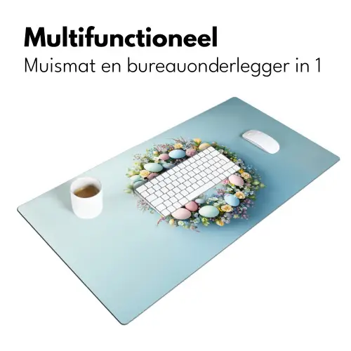 Krans - Eieren - Bloemen Muismat XXL klein -sfeer4