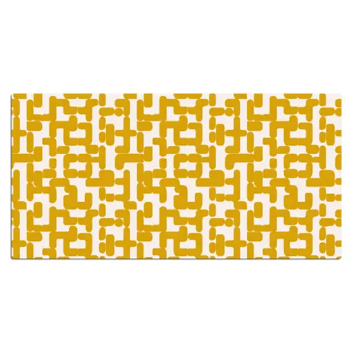 Geel - Beige - Patroon Muismat XXL klein 681 -3d_leeg