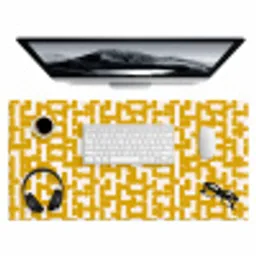 Geel - Beige - Patroon Muismat XXL klein 681 -3d