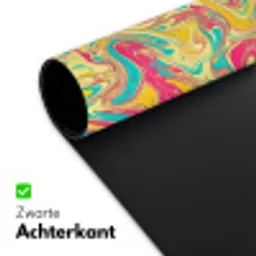 Geel - Roze - Blauw - Retro Muismat XXL klein -sfeer2