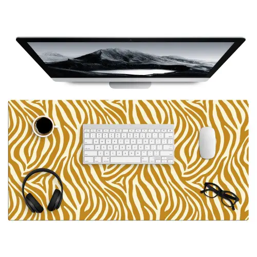 Zebra - Klassiek - Oker - Geel Muismat XXL klein 681 -3d