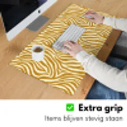 Zebra - Klassiek - Oker - Geel Muismat XXL klein 681 -sfeer3