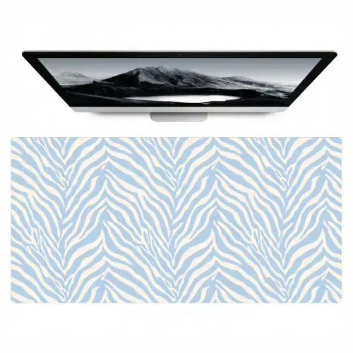Zebra - Motief - Blauw - Wit Muismat XXL klein 681 -zzz3d