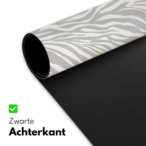 Zebra - Motief - Grijs Muismat XXL klein 681 -sfeer2
