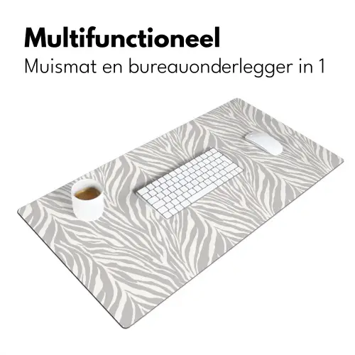 Zebra - Motief - Grijs Muismat XXL klein 681 -sfeer4