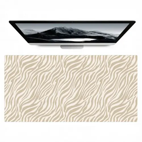 Zebra - Patroon - Beige Muismat XXL klein 681 -zzz3d