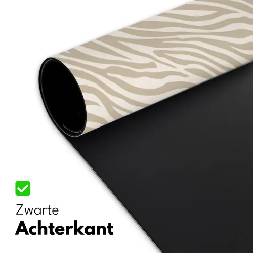 Zebra - Patroon - Beige Muismat XXL klein 681 -sfeer2