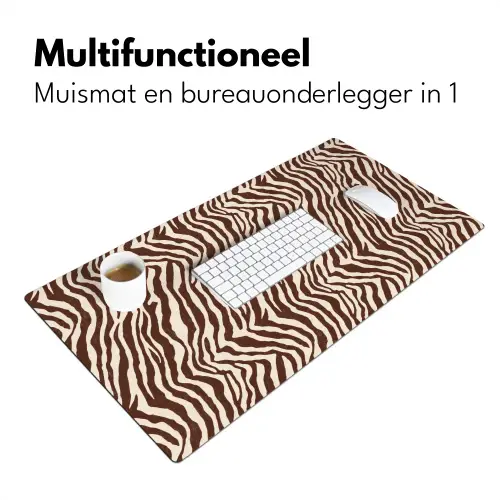 Zebra - Patroon - Zwart - Wit Muismat XXL klein 681 -sfeer4