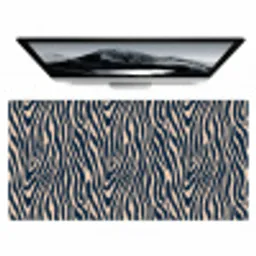 Zebra - Patroon - Blauw - Beige Muismat XXL klein 681 -zzz3d