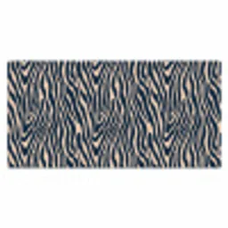 Zebra - Patroon - Blauw - Beige Muismat XXL klein 681 -3d_leeg