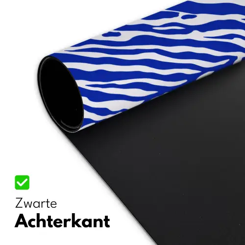 Zebra - Patroon - Kobalt - Blauw Muismat XXL klein 681 -sfeer2