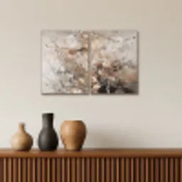 Amandelbloesem - Abstract - Beige Canvas - Meerluiken 2 luik klein -sfeer3