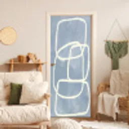 Abstract - Blauw - Kunst deurposter klein -sfeer2