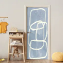 Abstract - Blauw - Kunst deurposter klein -sfeer4