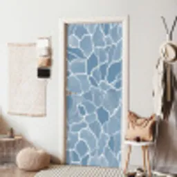 Abstract - Blauw - Bladeren deurposter klein -sfeer6