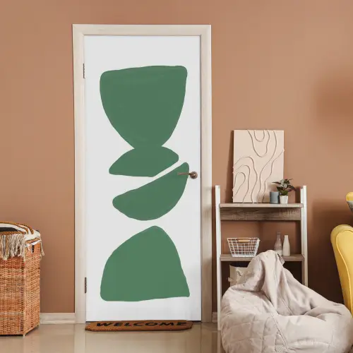 Abstract - Groen - Vormen - Modern deurposter klein -sfeer1