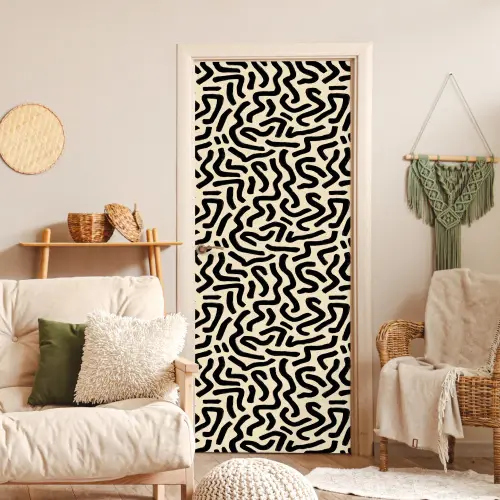 Abstract - Lijnen - Zwart deurposter klein 289 -sfeer2