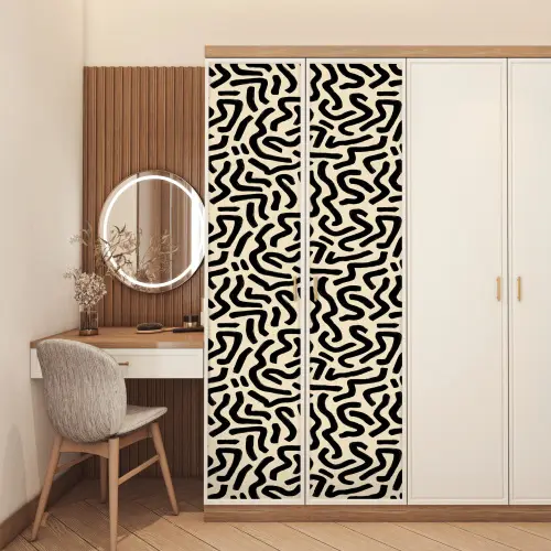 Abstract - Lijnen - Zwart deurposter klein 289 -sfeer3