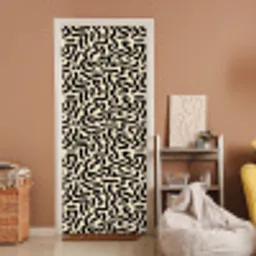 Abstract - Lijnen - Zwart deurposter klein 289 -sfeer1