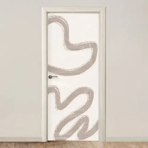 Abstract - Moderne kunst - Beige deurposter klein -3d_beige