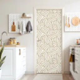 Abstract - Modern - Beige deurposter klein 289 -sfeer5