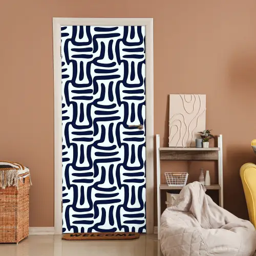 Abstract - Modern - Blauw deurposter klein 289 -sfeer1