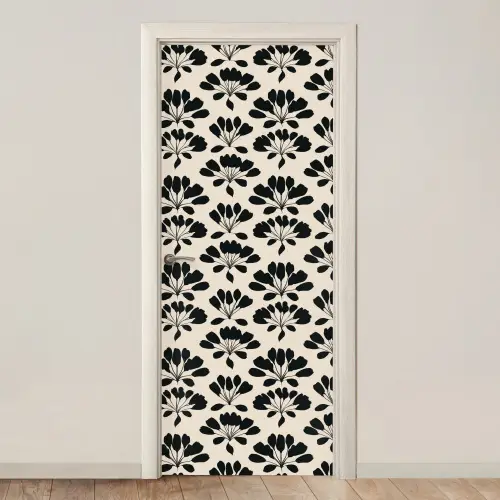 Abstract - Patroon - Zwart deurposter klein 289 -3d_beige