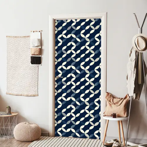 Abstract - Patroon - Blauw deurposter klein 289 -sfeer6