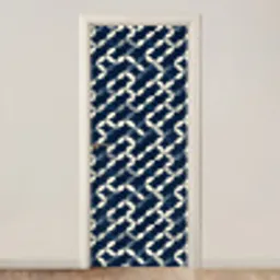 Abstract - Patroon - Blauw deurposter klein 289 -3d_beige