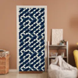 Abstract - Patroon - Blauw deurposter klein 289 -sfeer1