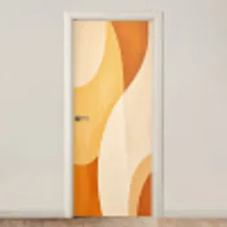 Abstract - Patroon - Modern - Beige - Oranje deurposter klein -3d_beige