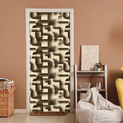 Abstract - Retro - Zwart deurposter klein 289 -sfeer1