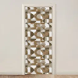 Abstract - Retro - Bruin deurposter klein 289 -3d_beige