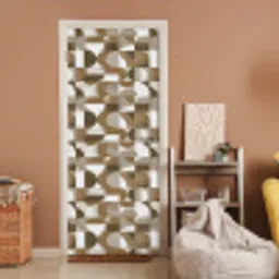 Abstract - Retro - Bruin deurposter klein 289 -sfeer1
