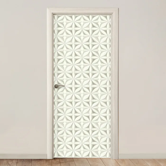 Abstract - Structuur - Grijs - Wit deurposter klein 289 -3d_beige