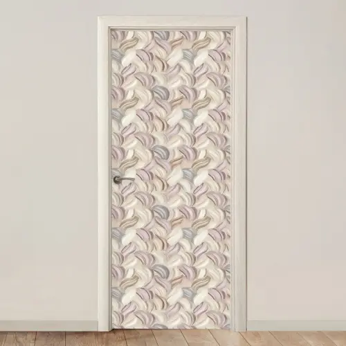 Abstract - Golvend - Pastel deurposter klein 289 -3d_beige