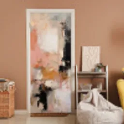Kunst - Abstract - Beige - Verf deurposter klein -sfeer1