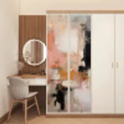 Kunst - Abstract - Beige - Verf deurposter klein -sfeer3
