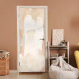 Kunst - Wit - Beige - Modern deurposter klein -sfeer1
