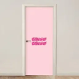 Bisou - Roze - Schaduw deurposter klein -3d_beige