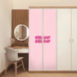 Bisou - Roze - Schaduw deurposter klein -sfeer3