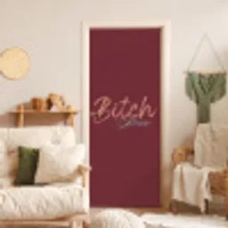 Bitch please - Rood - Blauw deurposter klein -sfeer2
