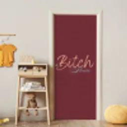 Bitch please - Rood - Blauw deurposter klein -sfeer4