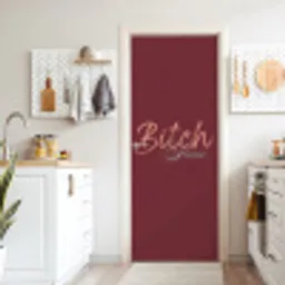 Bitch please - Rood - Blauw deurposter klein -sfeer5