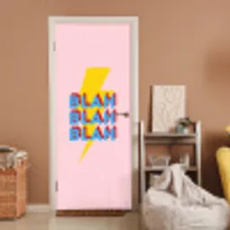Blah - Bliksem - Roze deurposter klein -sfeer1