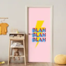Blah - Bliksem - Roze deurposter klein -sfeer4